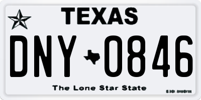 TX license plate DNY0846