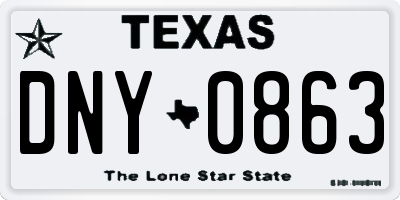 TX license plate DNY0863