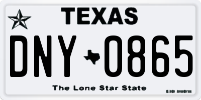 TX license plate DNY0865