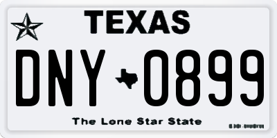 TX license plate DNY0899