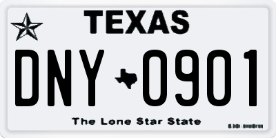 TX license plate DNY0901