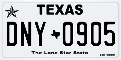 TX license plate DNY0905