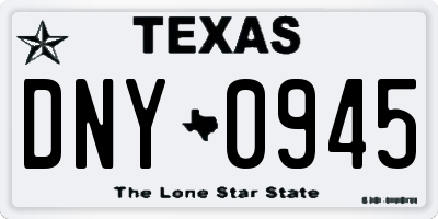 TX license plate DNY0945