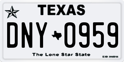 TX license plate DNY0959