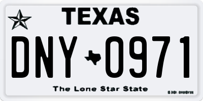 TX license plate DNY0971