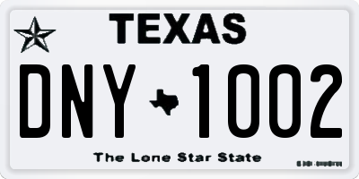 TX license plate DNY1002