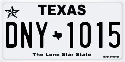 TX license plate DNY1015