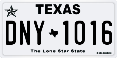 TX license plate DNY1016