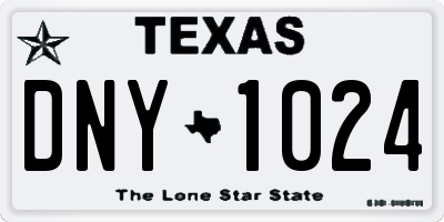 TX license plate DNY1024
