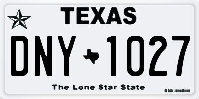 TX license plate DNY1027