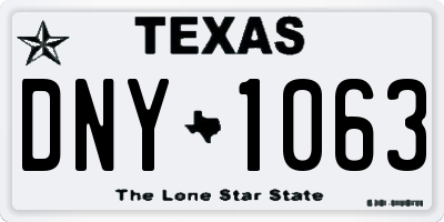 TX license plate DNY1063