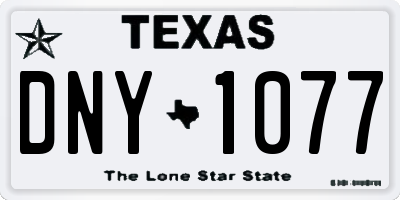 TX license plate DNY1077