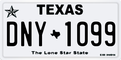 TX license plate DNY1099