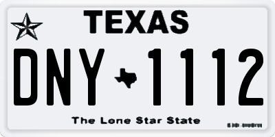 TX license plate DNY1112