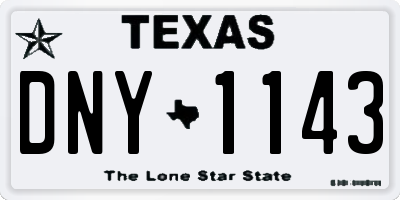 TX license plate DNY1143