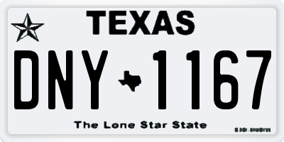 TX license plate DNY1167