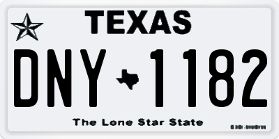 TX license plate DNY1182