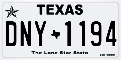TX license plate DNY1194