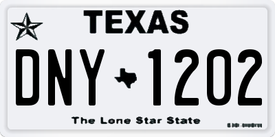 TX license plate DNY1202
