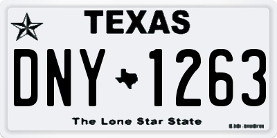TX license plate DNY1263