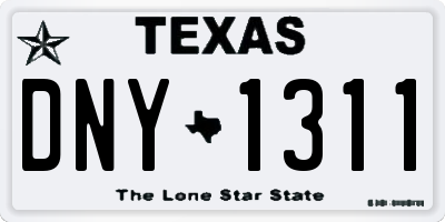 TX license plate DNY1311