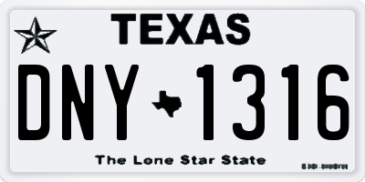 TX license plate DNY1316