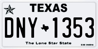 TX license plate DNY1353