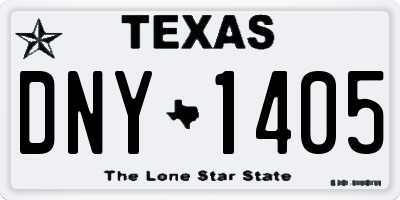 TX license plate DNY1405