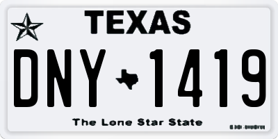 TX license plate DNY1419