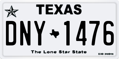 TX license plate DNY1476