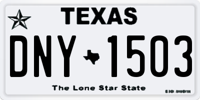 TX license plate DNY1503