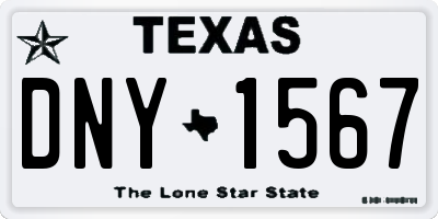 TX license plate DNY1567