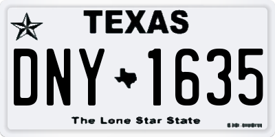 TX license plate DNY1635