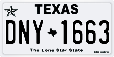 TX license plate DNY1663