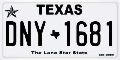 TX license plate DNY1681