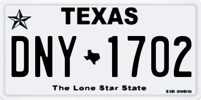 TX license plate DNY1702