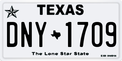 TX license plate DNY1709