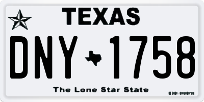 TX license plate DNY1758