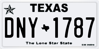 TX license plate DNY1787