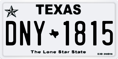 TX license plate DNY1815