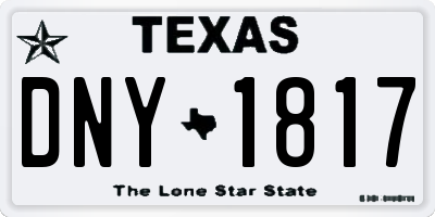 TX license plate DNY1817