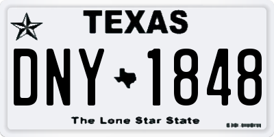 TX license plate DNY1848