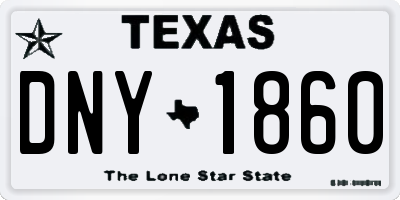 TX license plate DNY1860