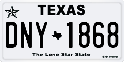 TX license plate DNY1868