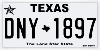 TX license plate DNY1897