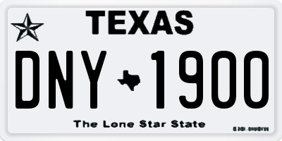 TX license plate DNY1900