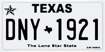 TX license plate DNY1921