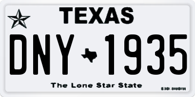 TX license plate DNY1935