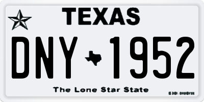 TX license plate DNY1952