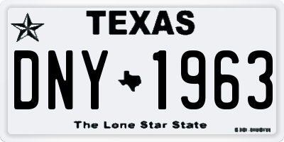 TX license plate DNY1963